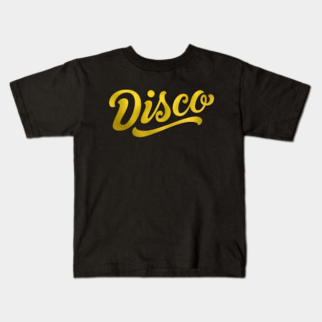 DISCO  - Solid Gold Kids T-Shirt by DISCOTHREADZ 